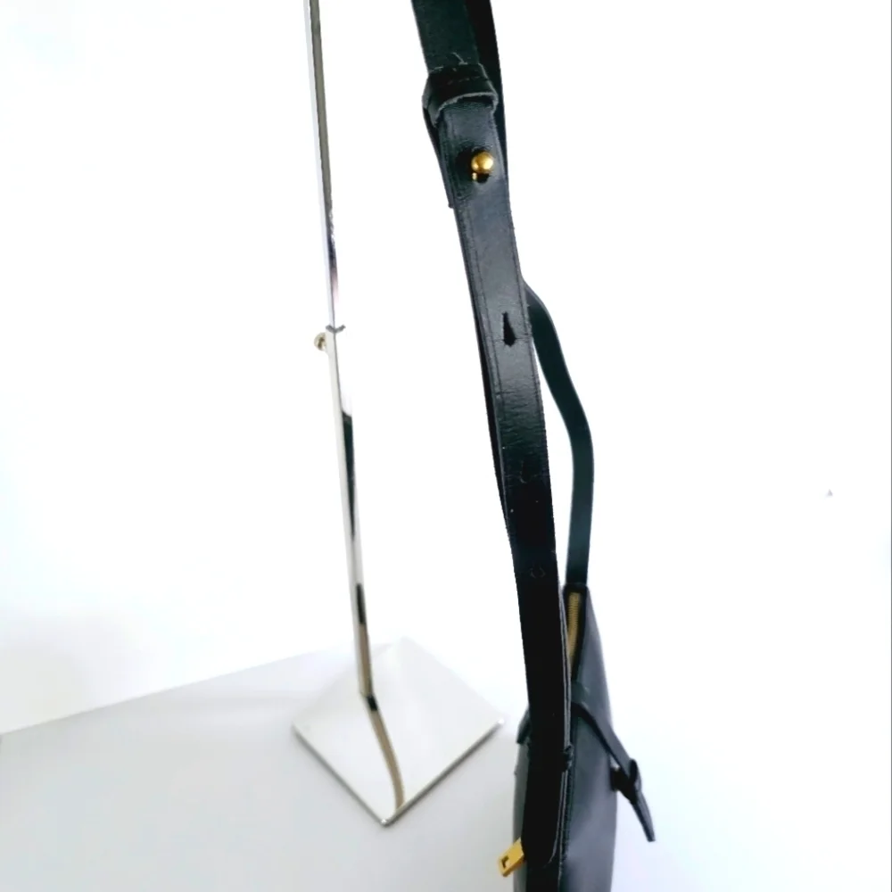 J. Crew Parker Black Smooth Leather Minimalist Crossbody Bag